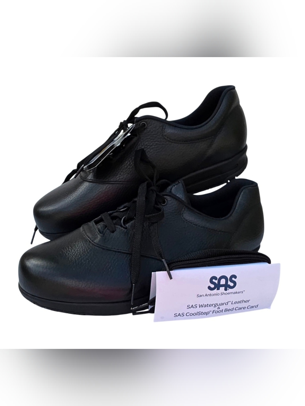 SAS Women's Liberty Black Shoe Leather Slip Resistant Sneaker 10WW NWT - Picture 14 of 16